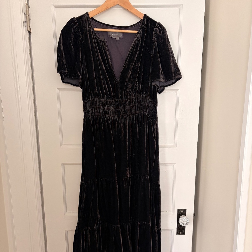 Anthropologie Somerset Velvet Maxi Dress